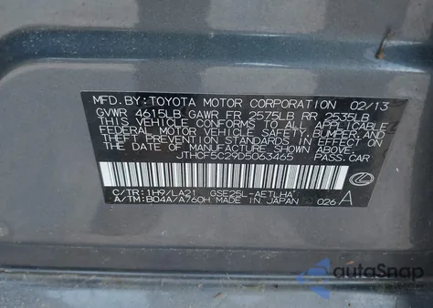 2013 Lexus Is 250 from USA, damaged, VIN JTHCF5C29D5063465